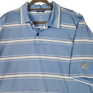 Zero Restriction Polo Shirt‎ Mens XL Blue Striped Short Sleeve Golf Tour Series